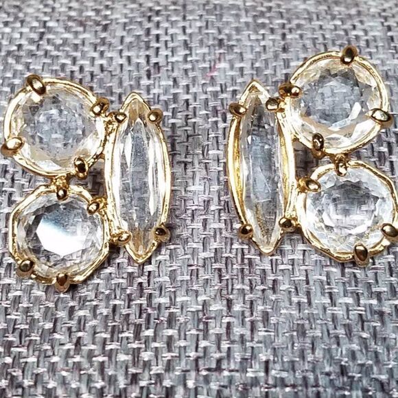 Kate Spade 3 Stone 14K Gold Filed Studs - Picture 8 of 9